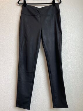 SEVEN7 • Black Faux Leather Leggings • Large